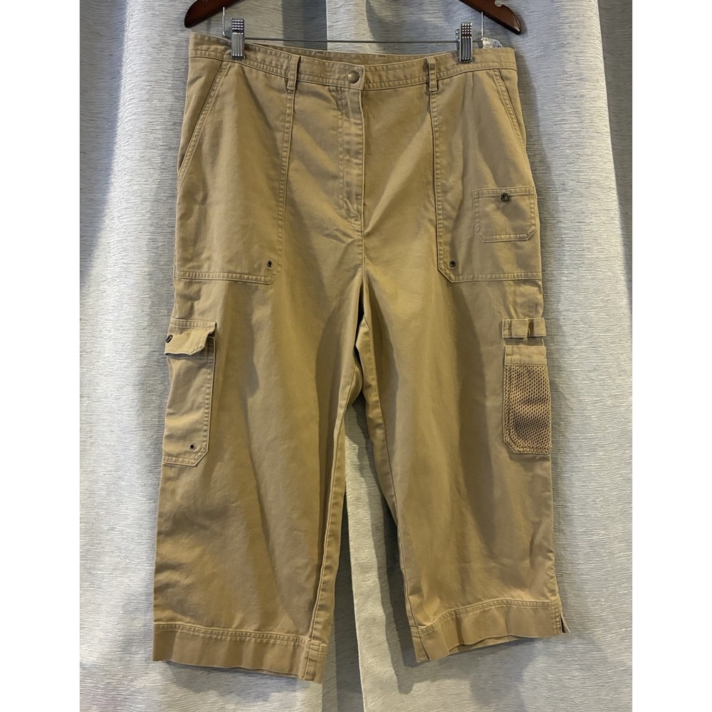 Lauren Ralph‎ Lauren Women's Cargo Pants Size 14 Beige/Tan Utility Pockets